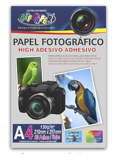 Papel Fotografico Adesivo A4 130g 50 Fls