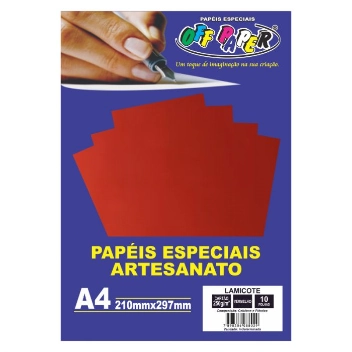 Papel Lamicote Off Pp A4 250g Verm 10f