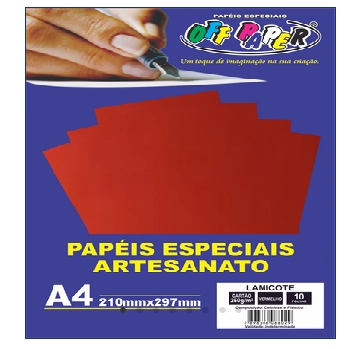 Papel Lamicote Preto A4 250g 210x297mm C/10 Fls