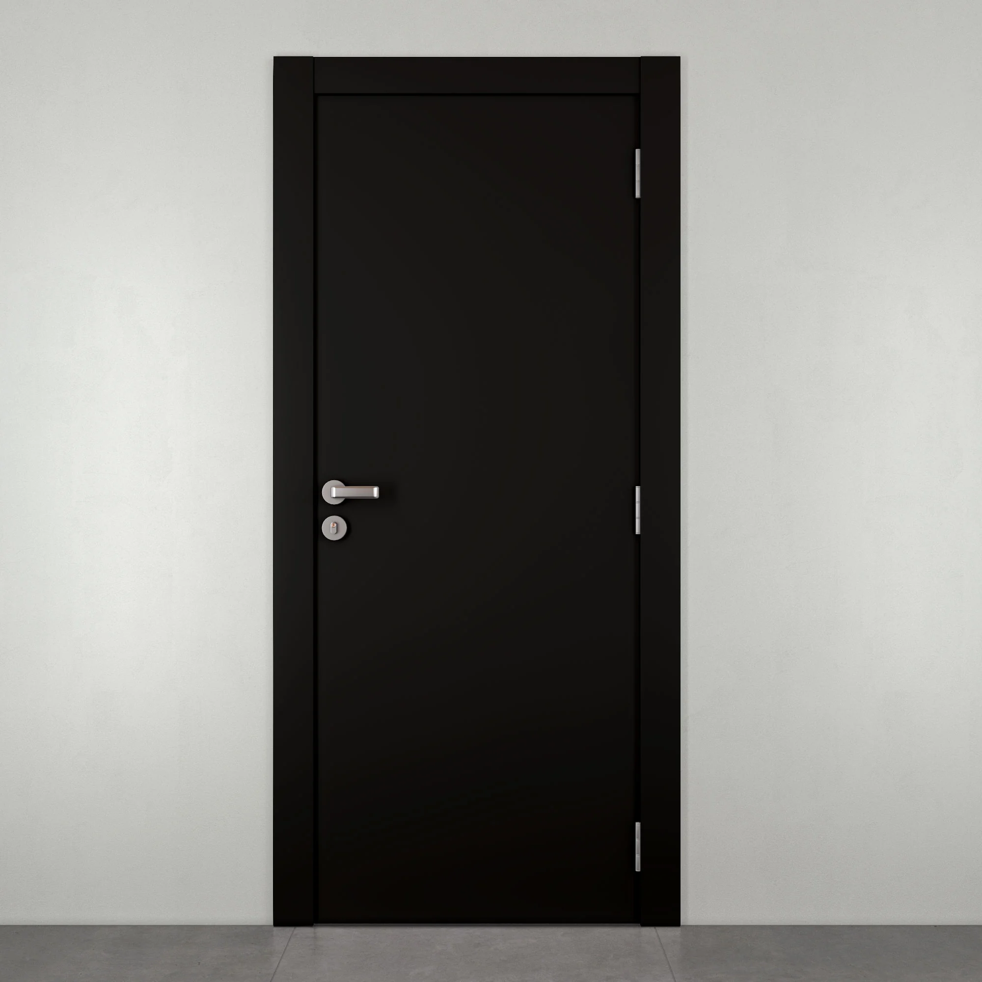 Kit Porta Madeira de Giro Direito|Esquerdo Preto Acetinado 210x70cm Sarrafeada Batente 3,5 a 4cm Delicata Rohden