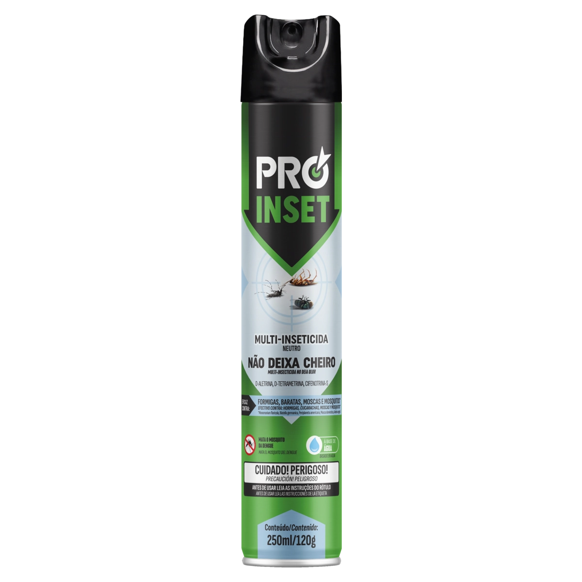 Multi Inseticida Aerossol Base água Neutro Proinset Frasco 250ml Spray