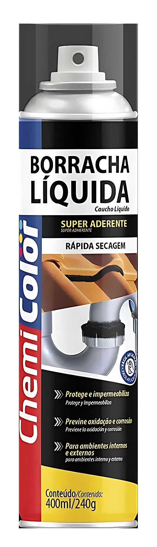 Borracha Líquida Spray 400ml 240g Chemicolor - Transparente