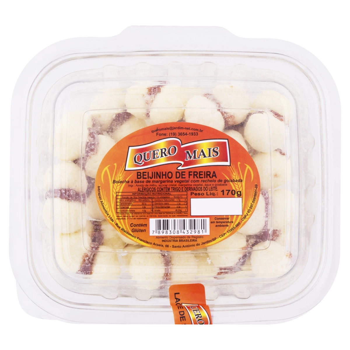 Biscoito Beijinho de Freira Quero Mais Bandeja 170g