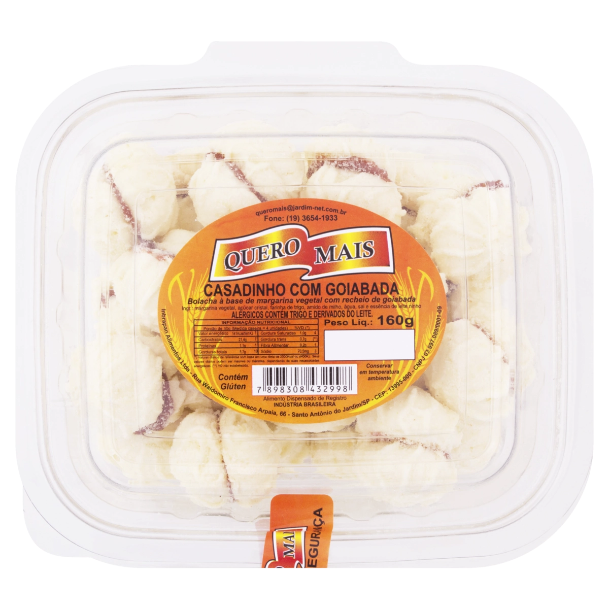 Biscoito Casadinho Goiabada Quero Mais Bandeja 160g