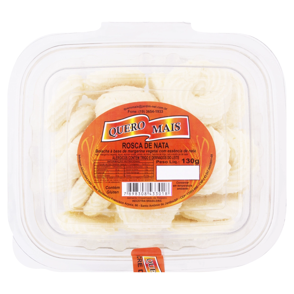 Biscoito Rosca Nata QUERO MAIS Bandeja 130g