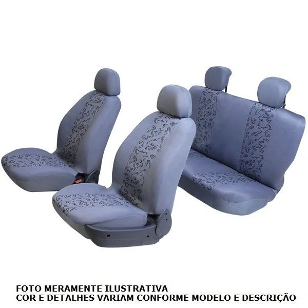 Jogo de Capa para Banco Baixo Universal Malha Poliéster Cinza com Bolsa - CARRHEL 508