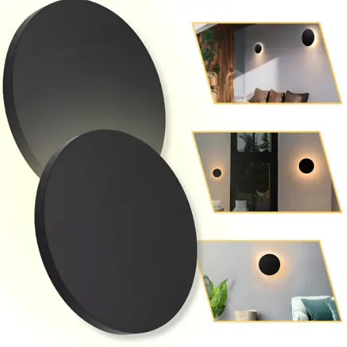 5 Arandela Eclipse 12w Externa/interna Para Parede 3000k
