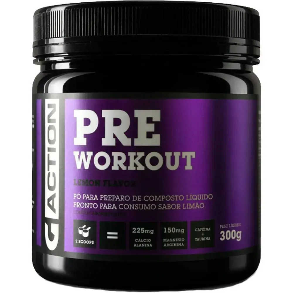 Pre Workout Sabor Limão 300g Atletas/prat. Ativ. Física