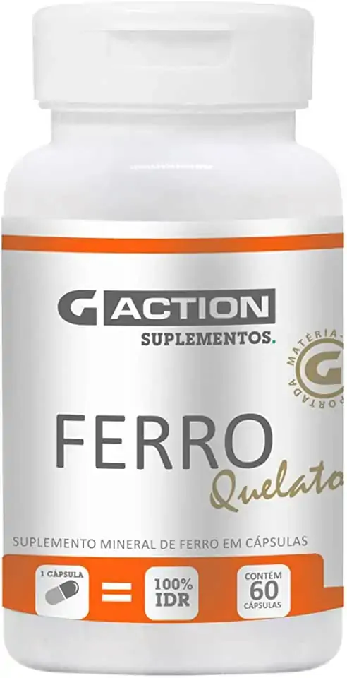 Ferro Quelato 60cap Gaction Suplementos