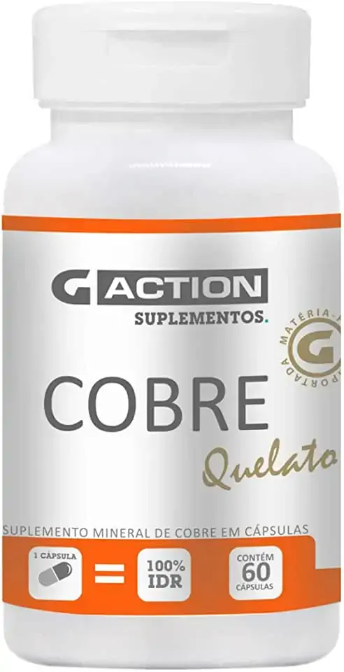 Cobre Quelato 900mcg 60cap Gaction Suplementos
