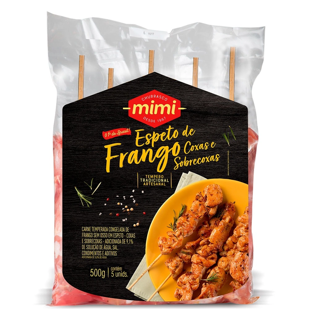 Espeto Mimi Frango Coxa Sobrecoxa C/5 500g
