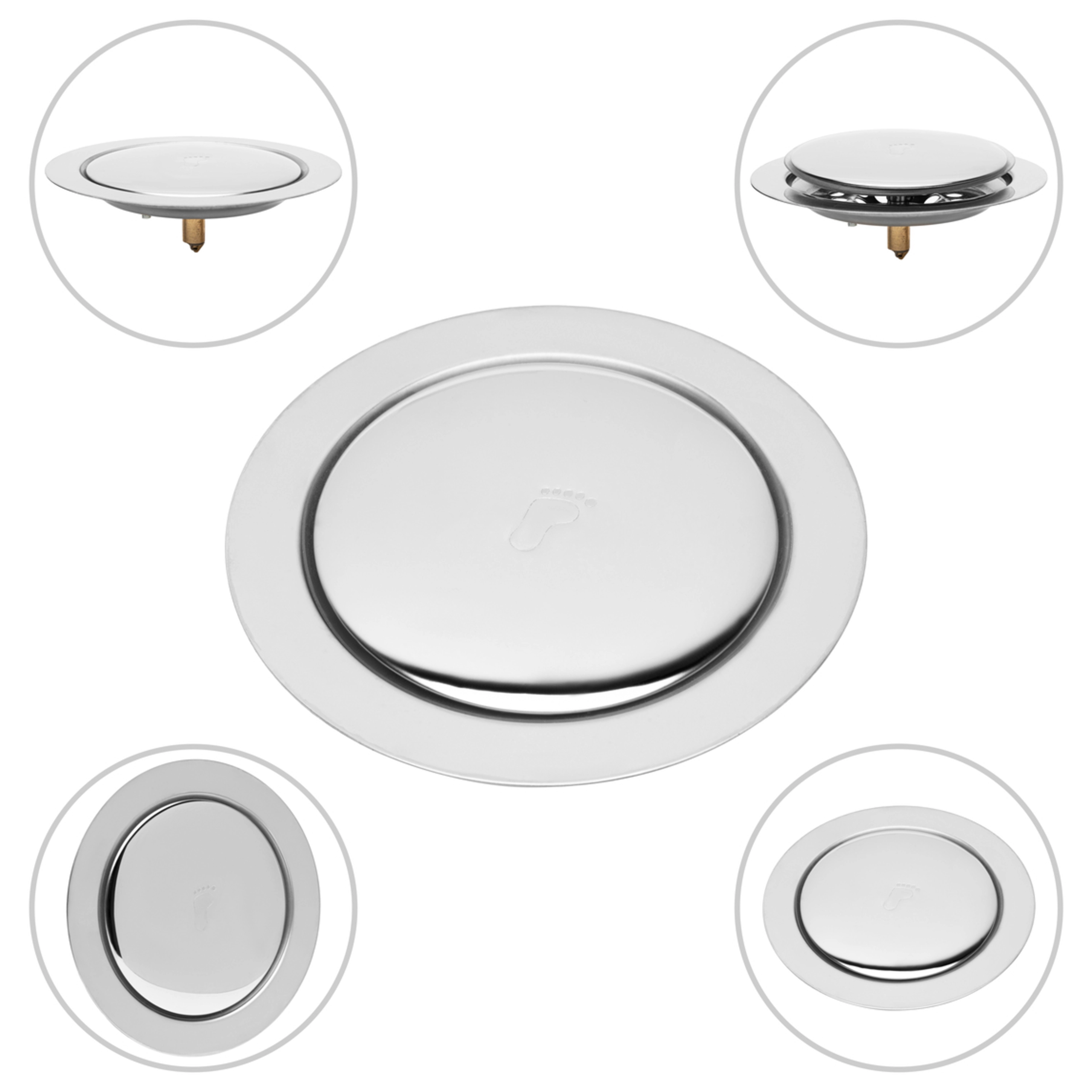 Ralo Inteligente Click 15x15 Redondo Inox Para Banheiro Veda Cheiro Anti Odor