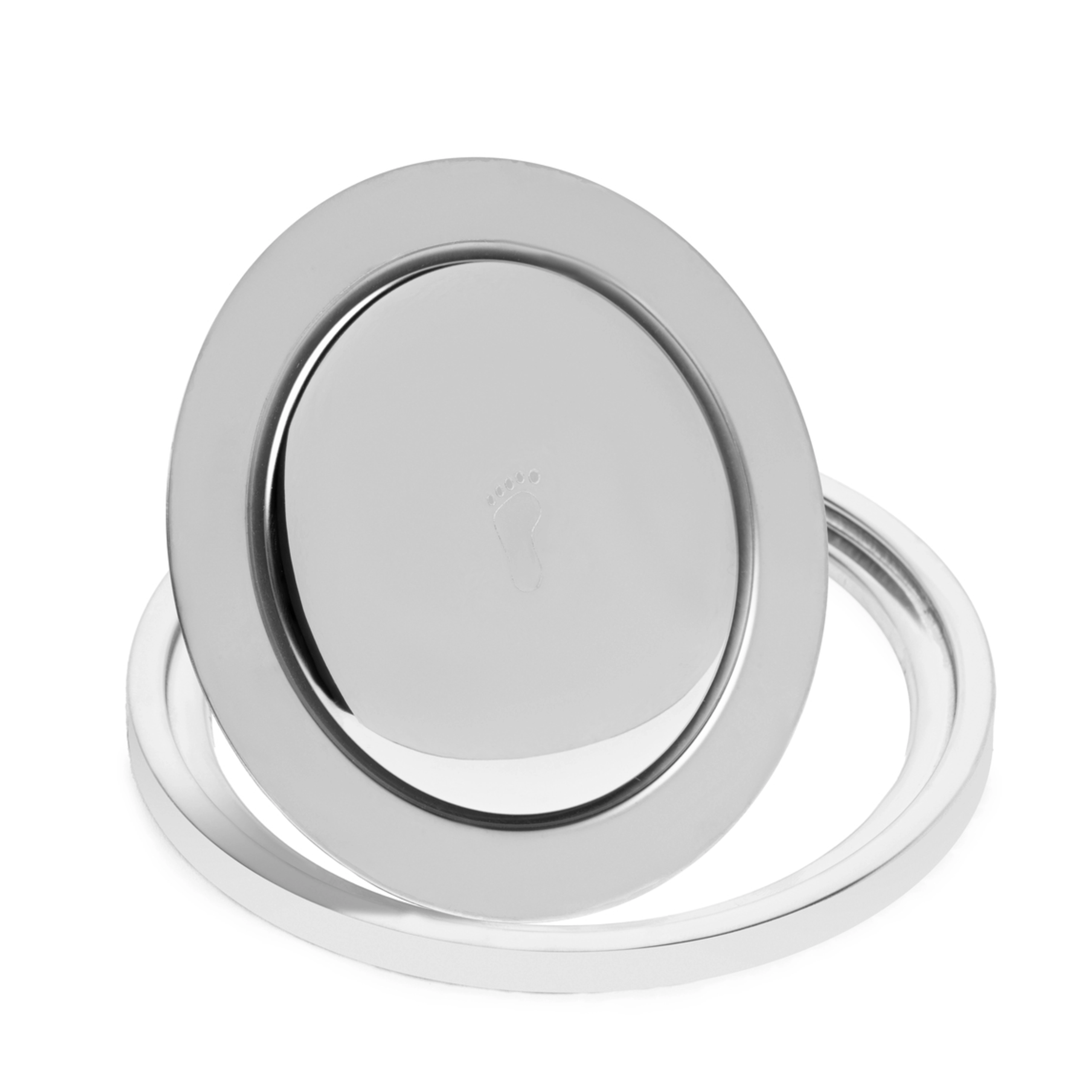 Ralo Inteligente Click 10x10 Redondo Inox Com Caixilho Para Banheiro Veda Cheiro Anti Odor