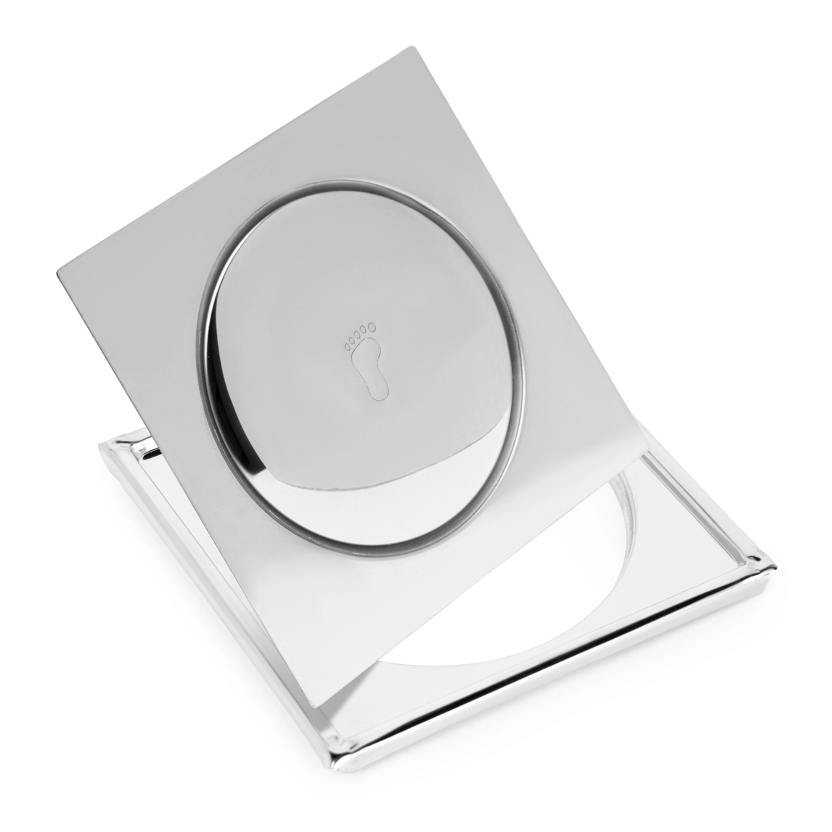 Ralo Inteligente Click 15x15 Quadrado Inox Com Caixilho Para Banheiro Veda Cheiro Anti Odor