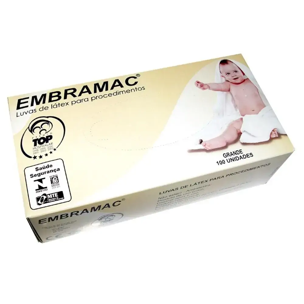Luva Latex Embramac C/100 Grande