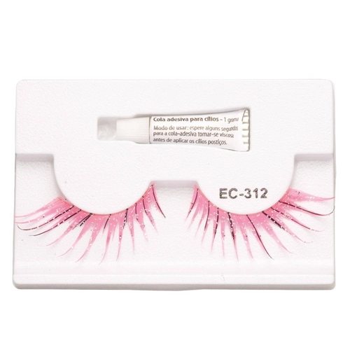 Proart Cílios Postiços Artísticos Sintéticos Com Cola Ec 312 Rosa