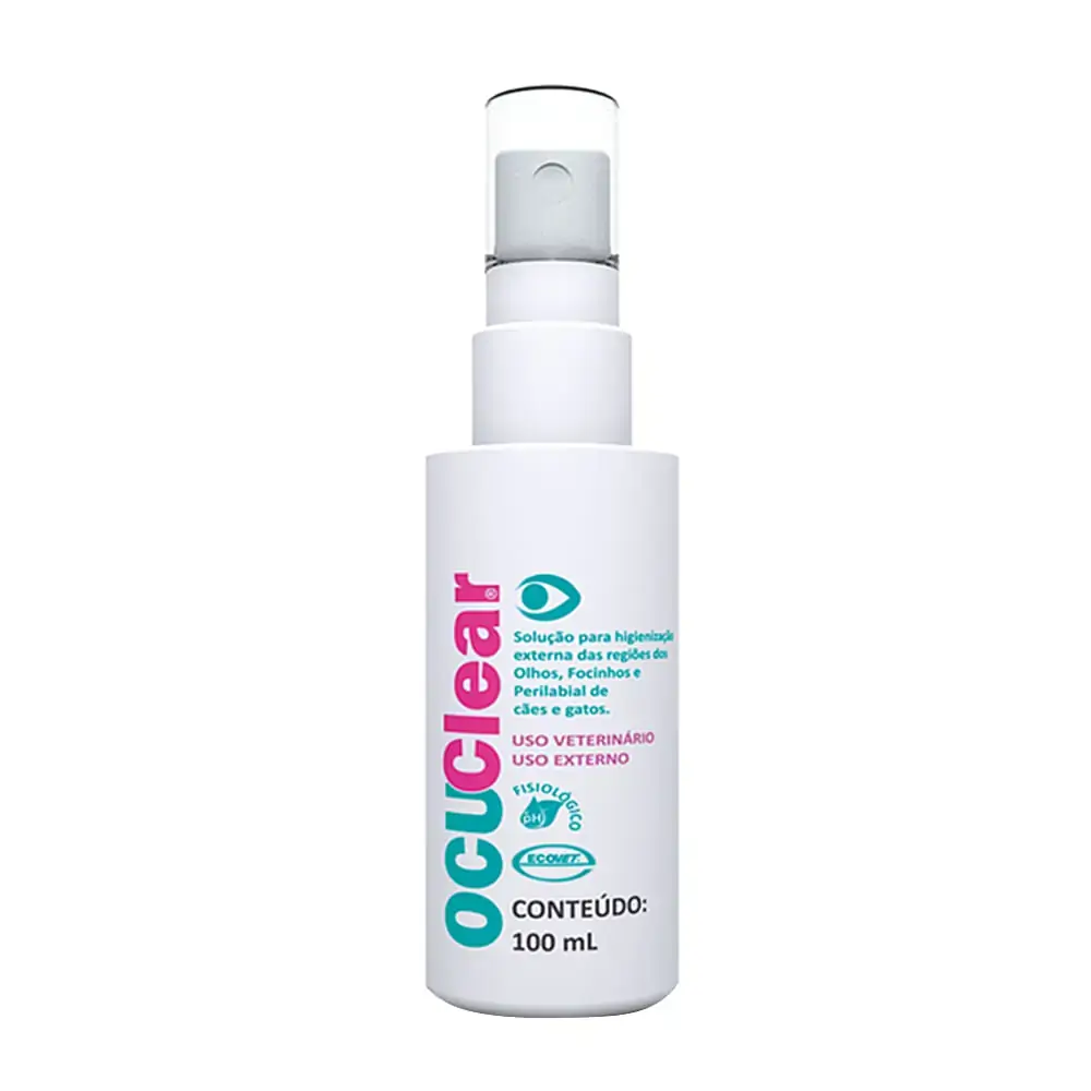 Ocuclear Solução Para Higienização De Olhos Cães E Gatos 100ml Un