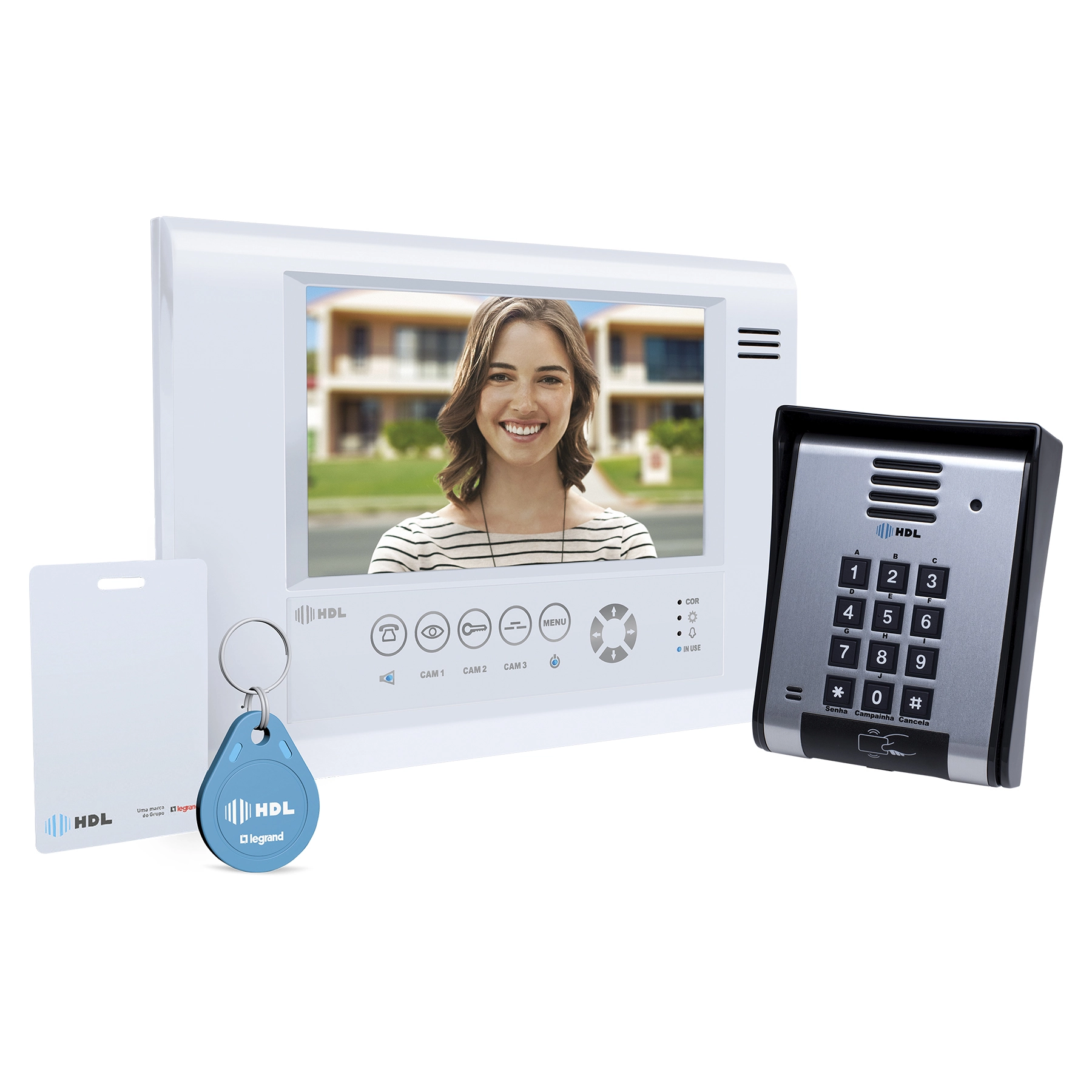 Kit Vídeo Porteiro Sense Seven MCA Branco HDL