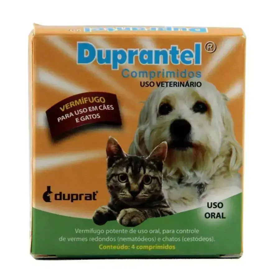 Duprantel Vermífugo Cães 10kg 4 Comprimidos Duprat