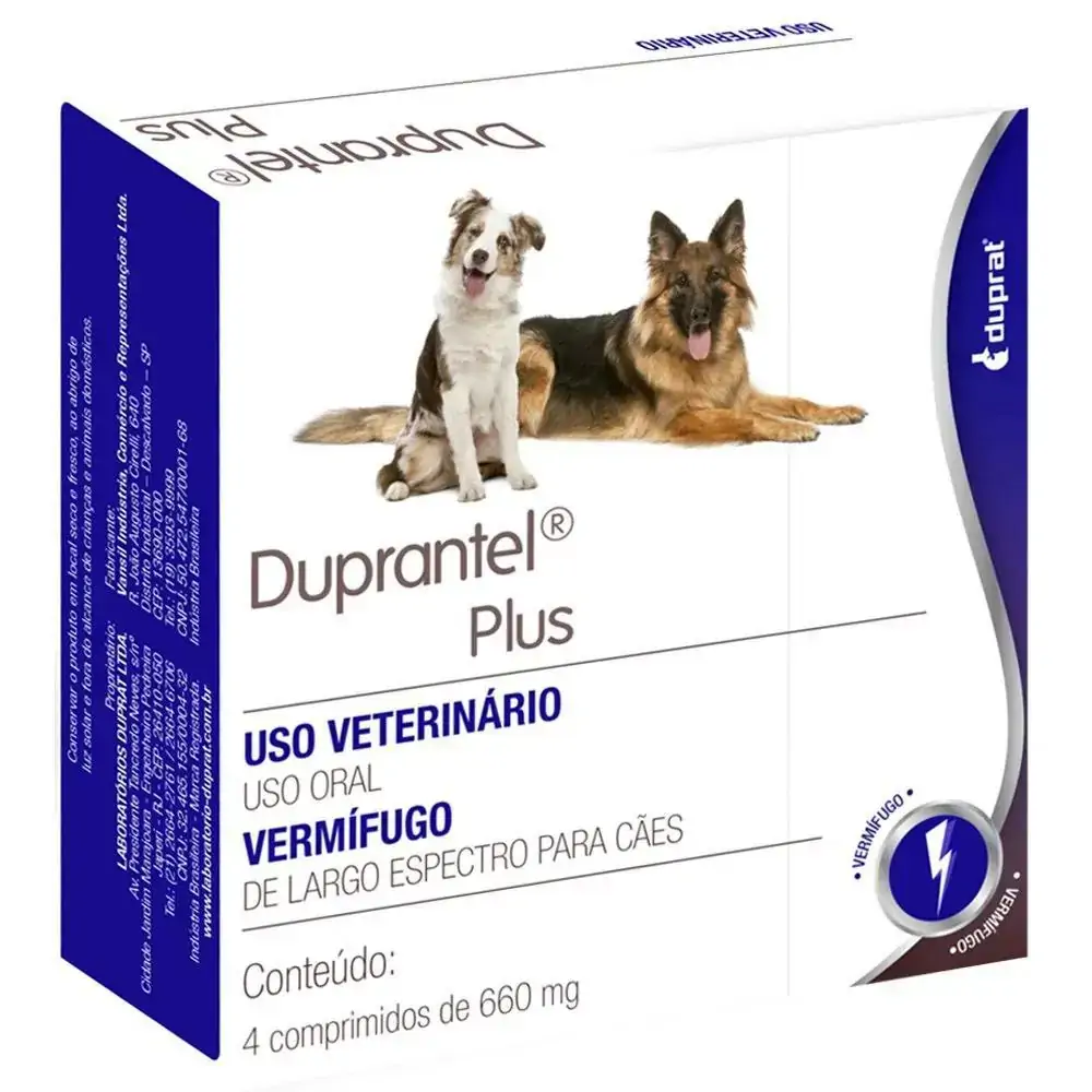 Duprantel Plus Cães 10kg 4 Comprimidos Duprat