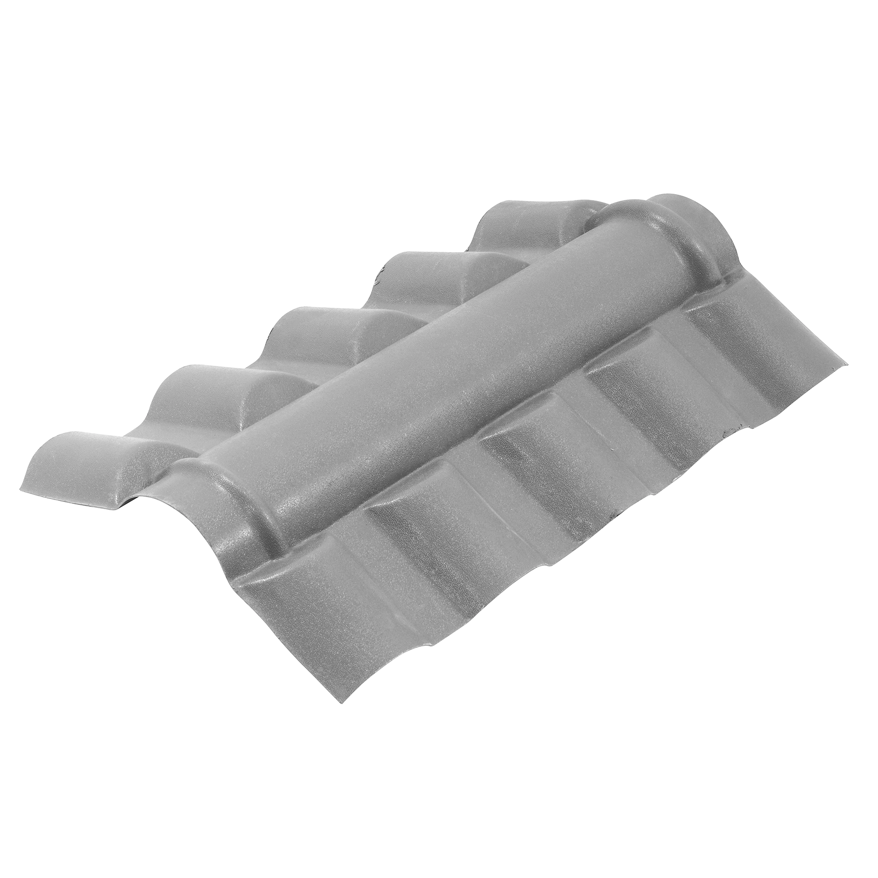 Cumeeira de PVC Colonial Central Articulada 28x90cm Cinza Permatti