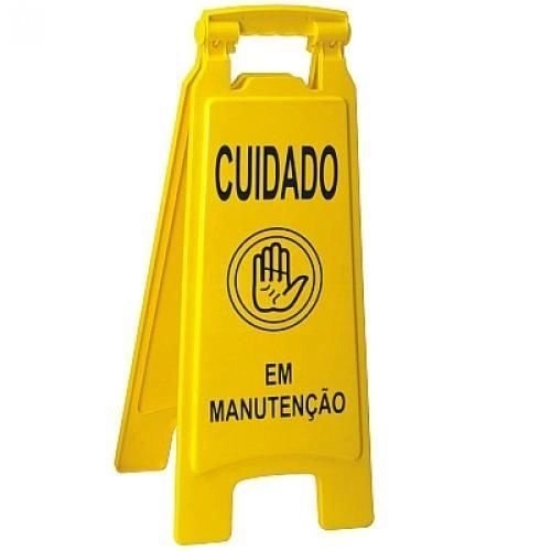 Placa Sinalizadora Bralimpia Cuidado Em Manutencao