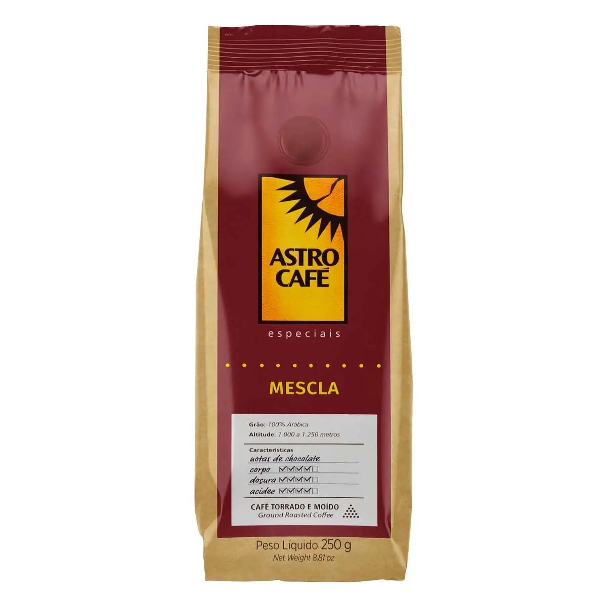 Café Torrado e Moído Mescla Astro Café Especiais Pacote 250 g