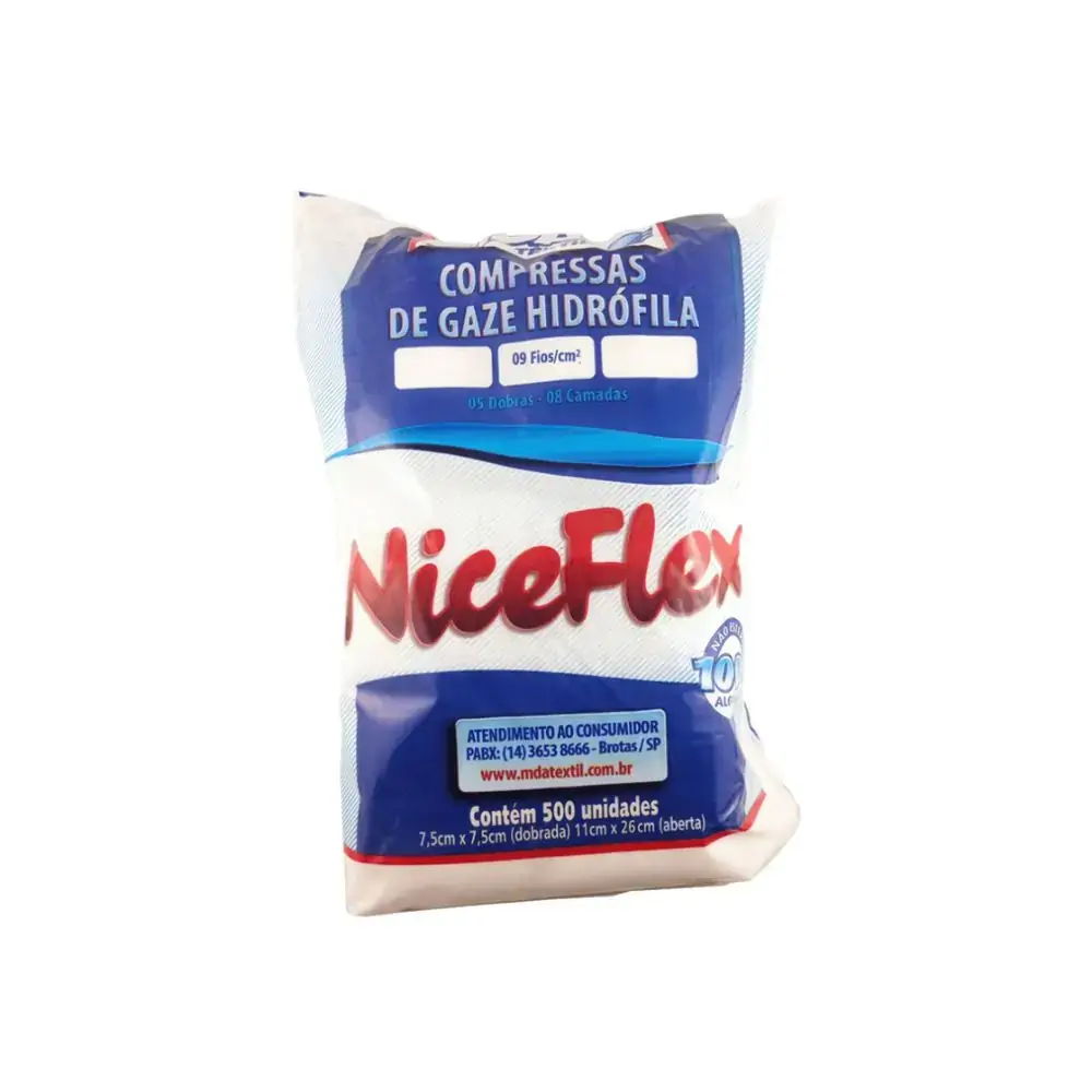 Compressa De Gaze Niceflex 500unidade