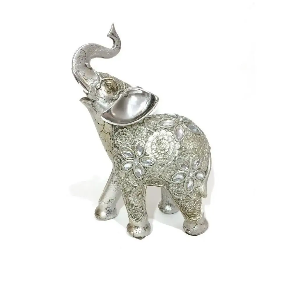 Elefante Dourado C/flor 20cm Dicapri