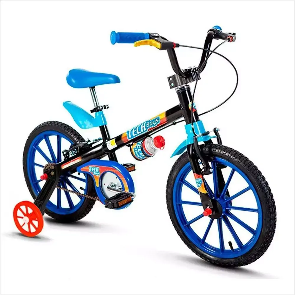 Bicicleta Infantil Aro 16 - Tech Boys - Menino - Preto e Azul - Nathor