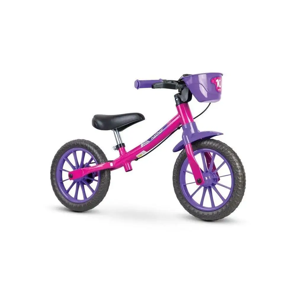 Bicicleta Infantil Equilíbrio Sem Pedal - Balance Bike - Menina - Rosa - Nathor