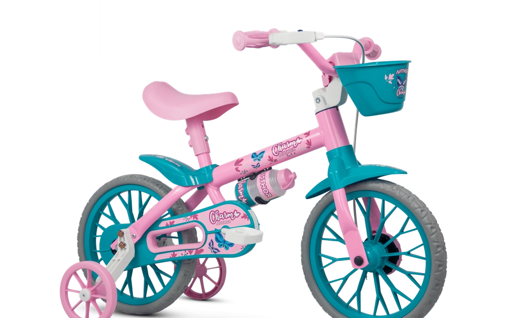 Bicicleta Infantil com Rodinhas - Aro 12 - Charm - Nathor