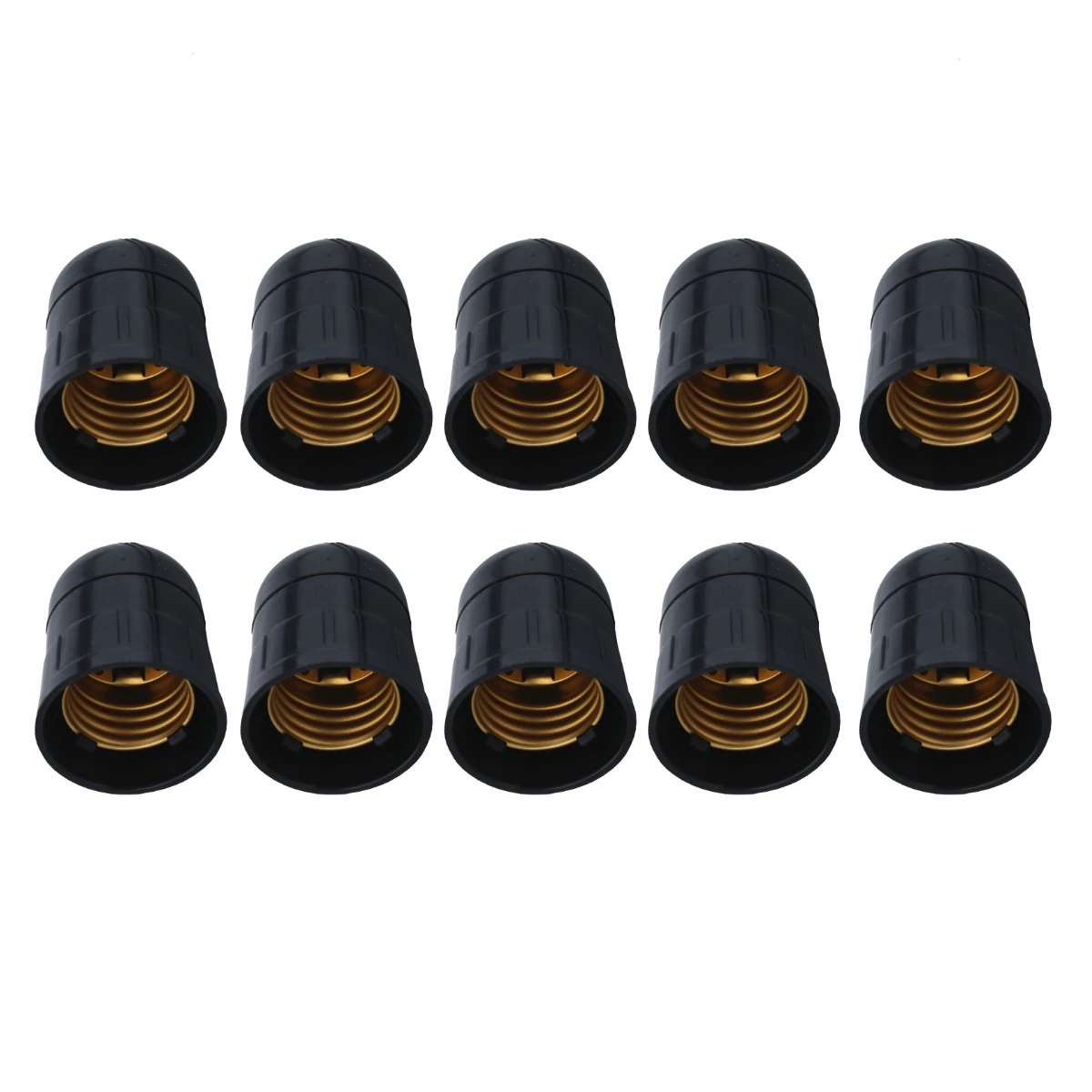 Kit 10 Soquete Bocal Suporte Porta Lâmpada E27 2a 250v Preto