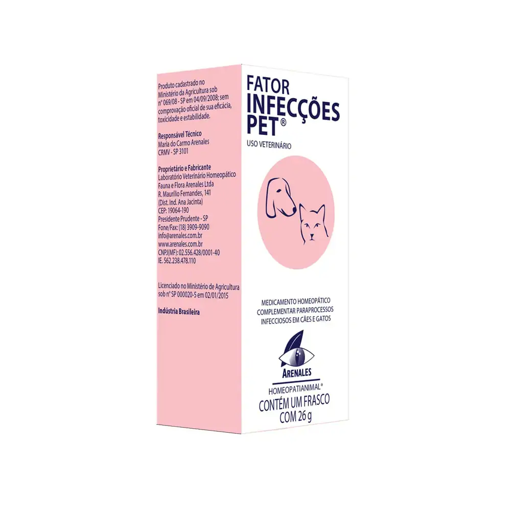 Medicamento Homeopático Arenales Fator Infecções Pet