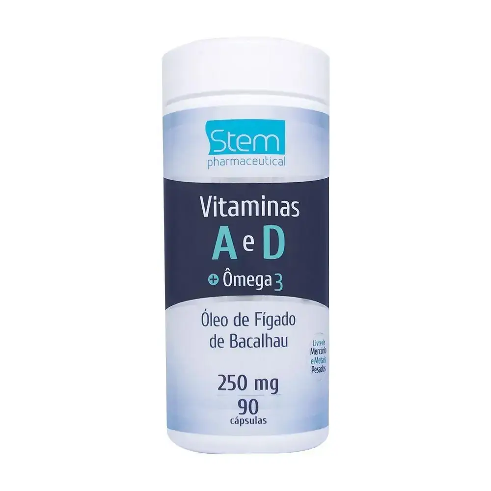 Vitamina A e D + Ômega 3 250mg (90 Cápsulas) - Stem Pharmaceutical