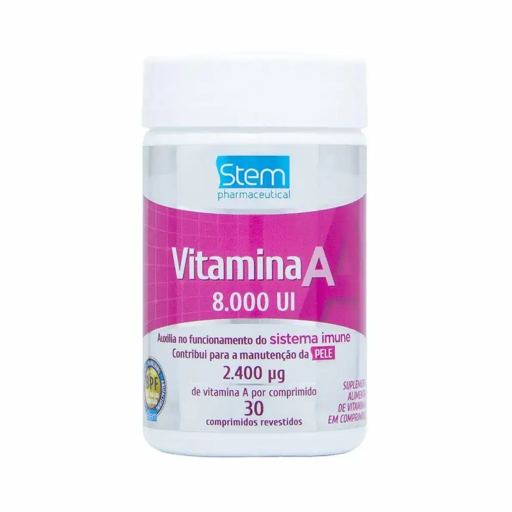 Vitamina A 8.000 UI (30 Comprimidos) - Stem Pharmaceutical