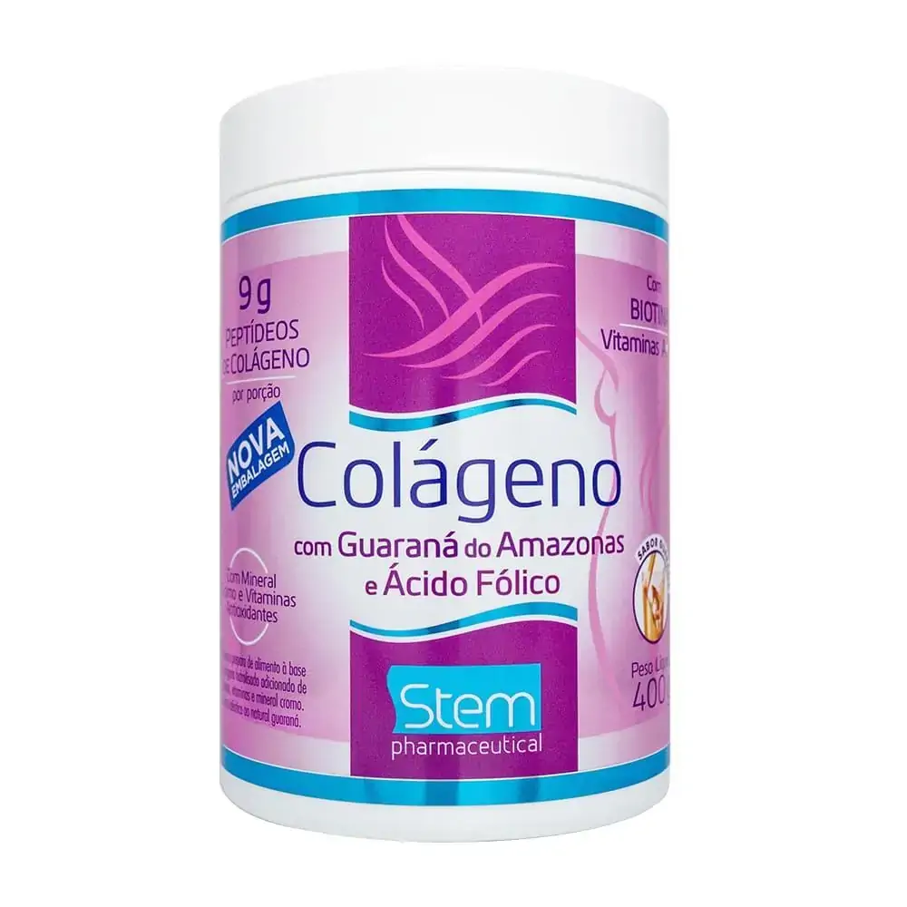 Colágeno + Guaraná e Ácido Fólico (400g) - Stem Pharmaceutical