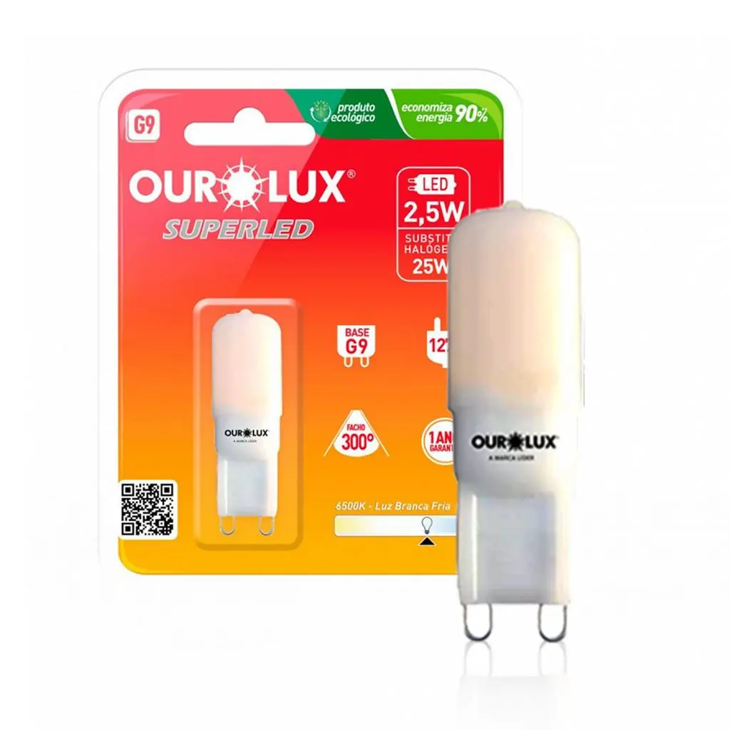 Lamp Supled Halopin G9 2,5w 6400k 127v Ourolux