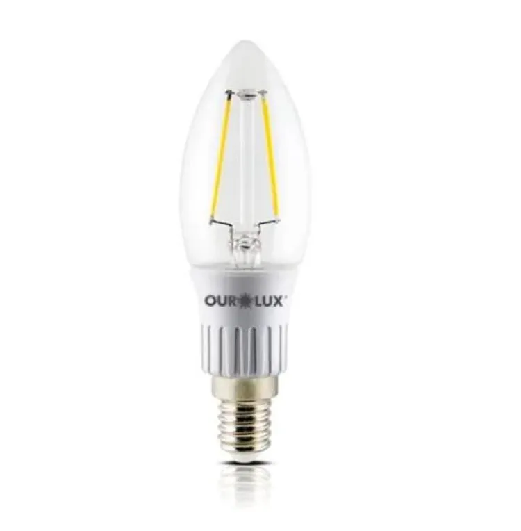Lãmpada Led Filamento Vela Clara - 6.000k - 3w - E14 - Bivolt