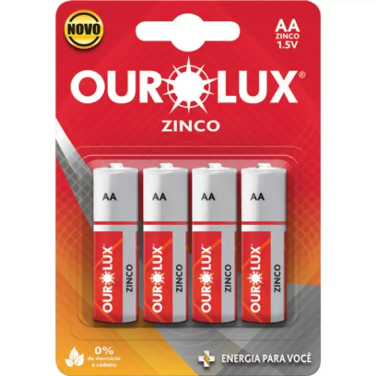 Kit De Pilha Comum AA Com 4 Unidades OUROLUX