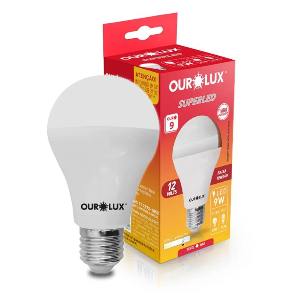 Lampada Bulbo Led A60 7/9w 12v 6500k
