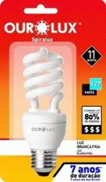 Lampada Ourolux Espiral 11wx127 Branca