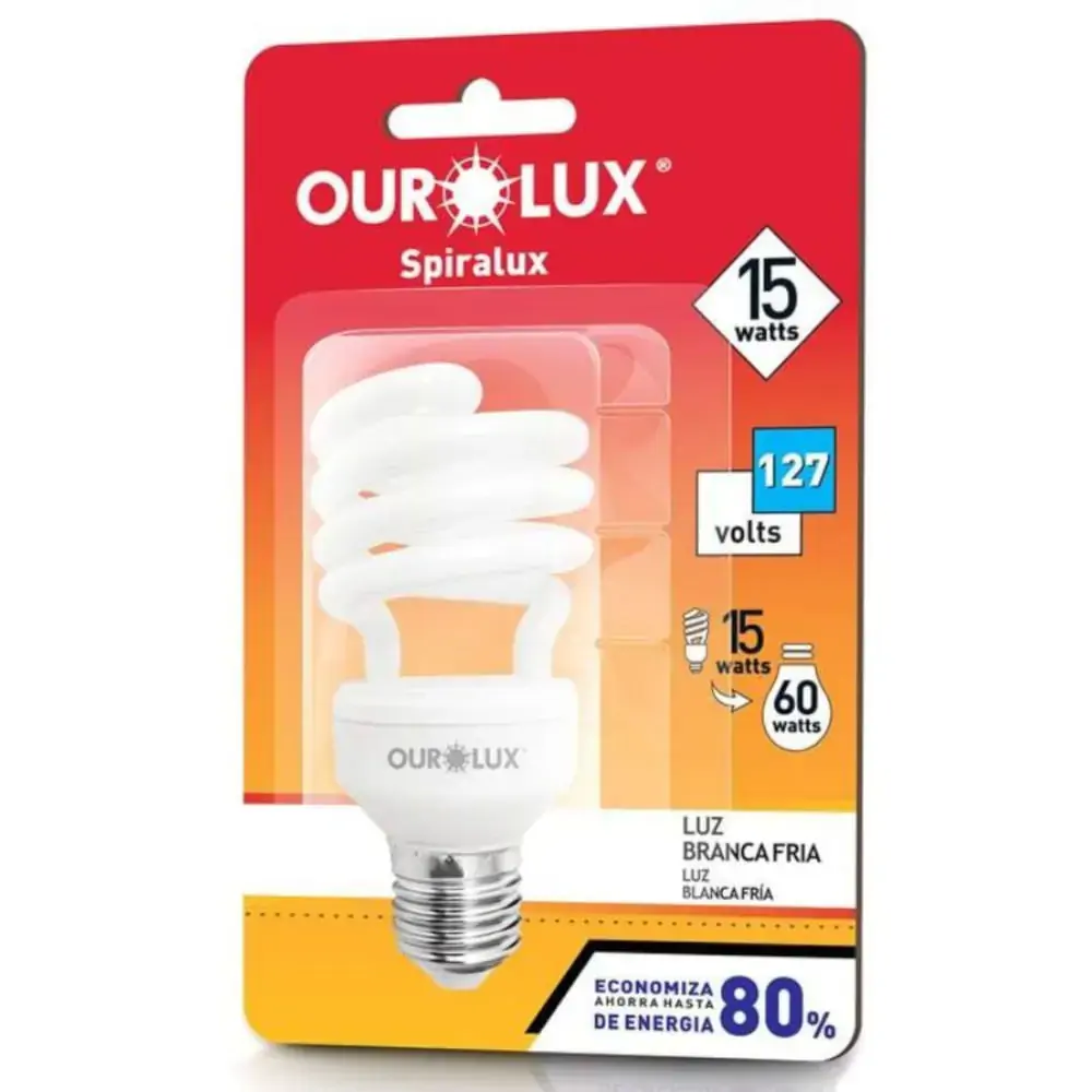 Lâmpada Elétrica Espiral Ourolux 15w 127v