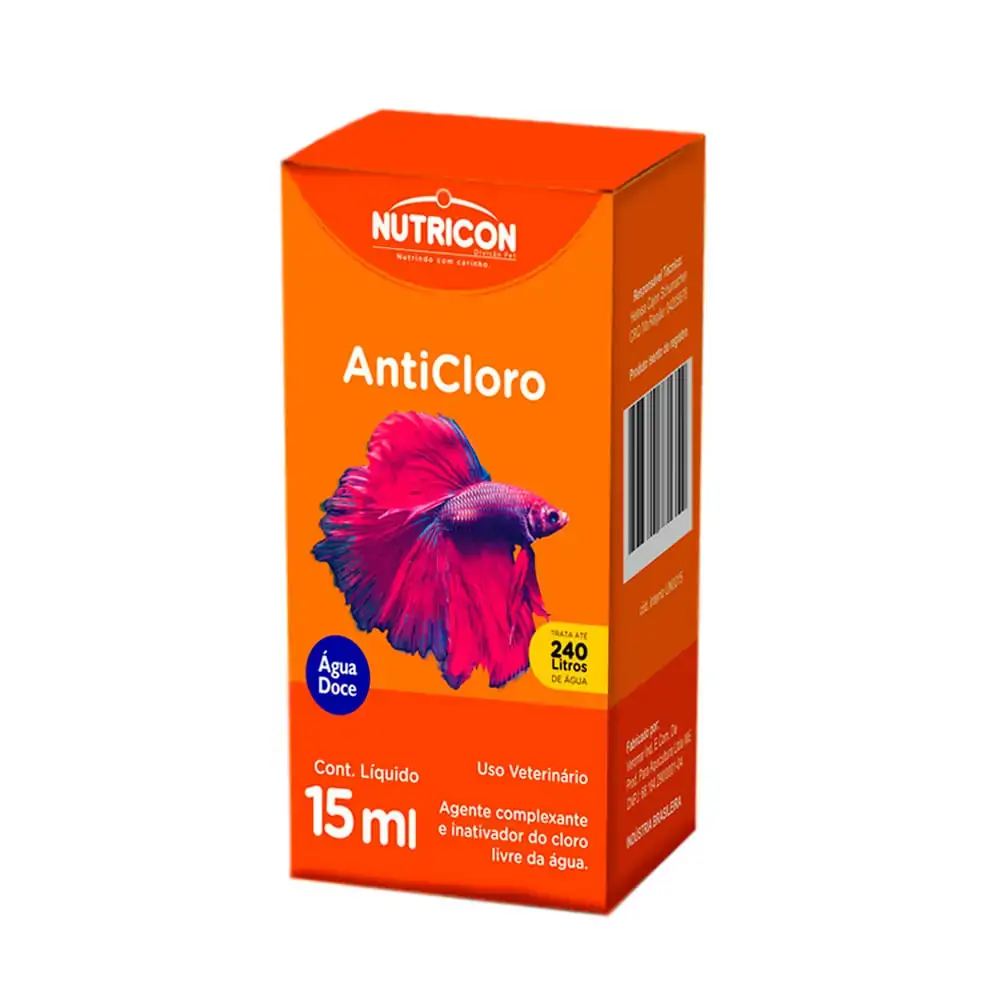 Condicionador de Água Nutricon Anti Cloro para Aquários 15ml