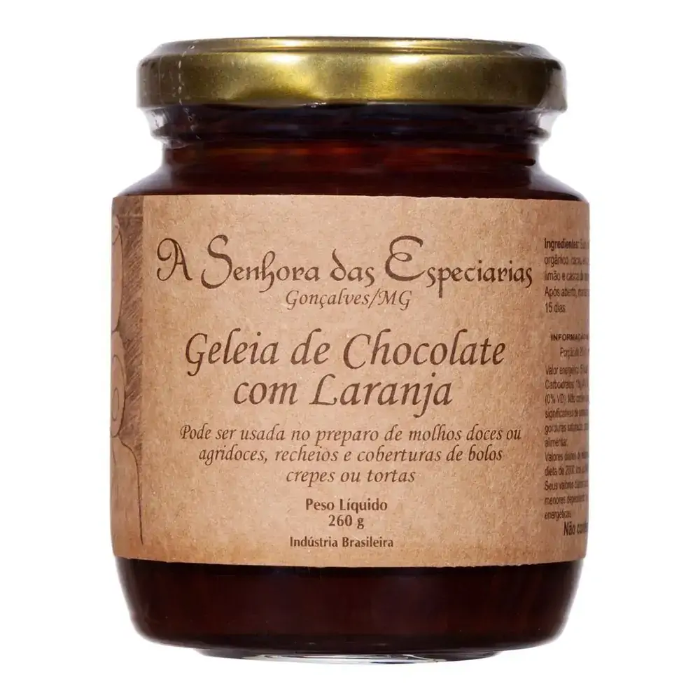 Geleia Chocolate Laranja 260g A Senhora Das Especiarias