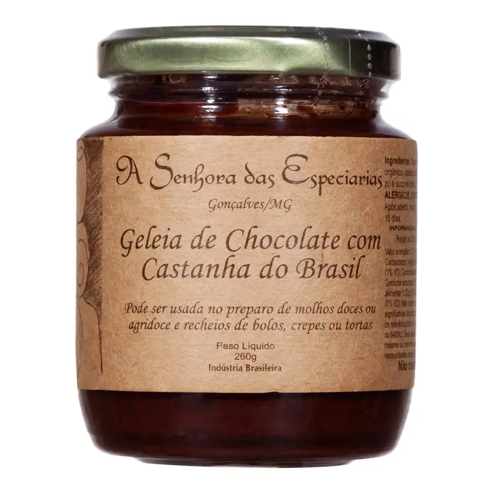 Geleia Chocolate Castanha Para 260g A Senhora Das Especiarias