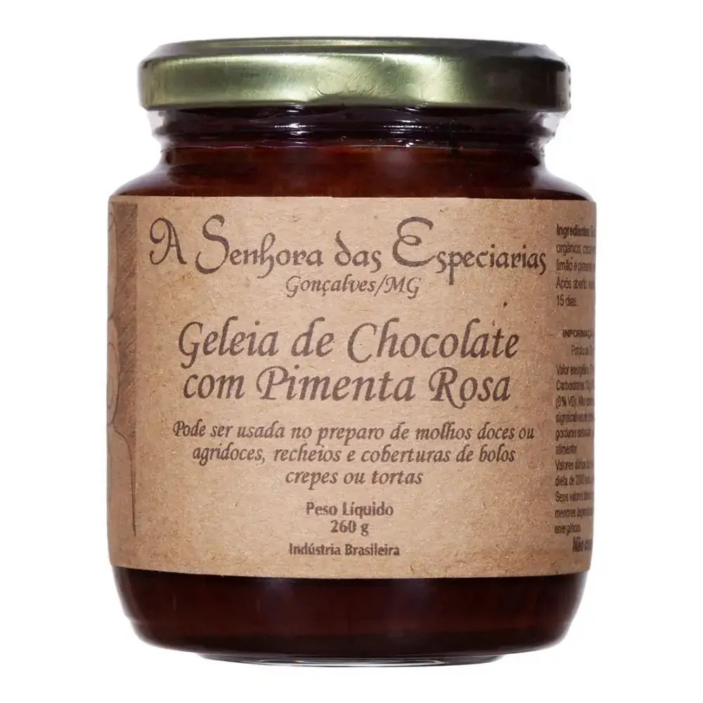Geleia Chocolate Pimenta Rosa 260g A Senhora Das Especiarias