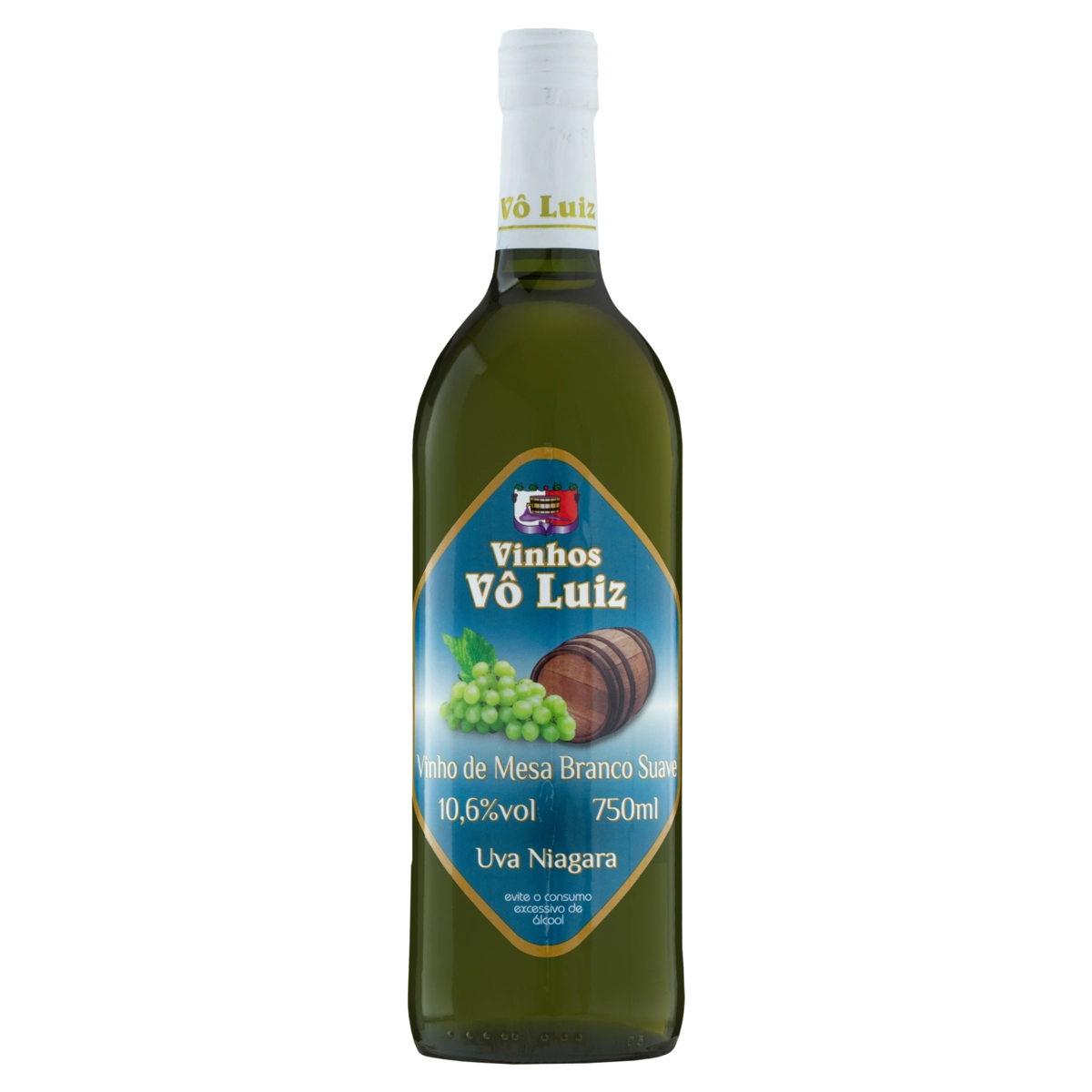 Vinho Brasileiro Branco Suave Vô Luiz Niagara Garrafa 750ml