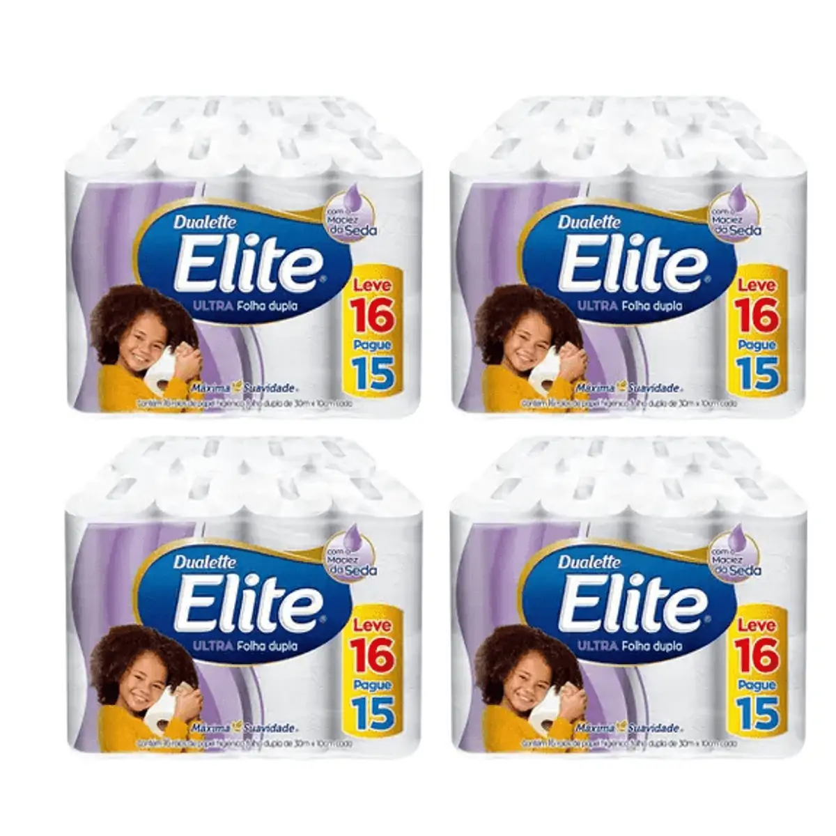 Papel Higienico Folha Dupla Elite Ultra L16P15 Rolos