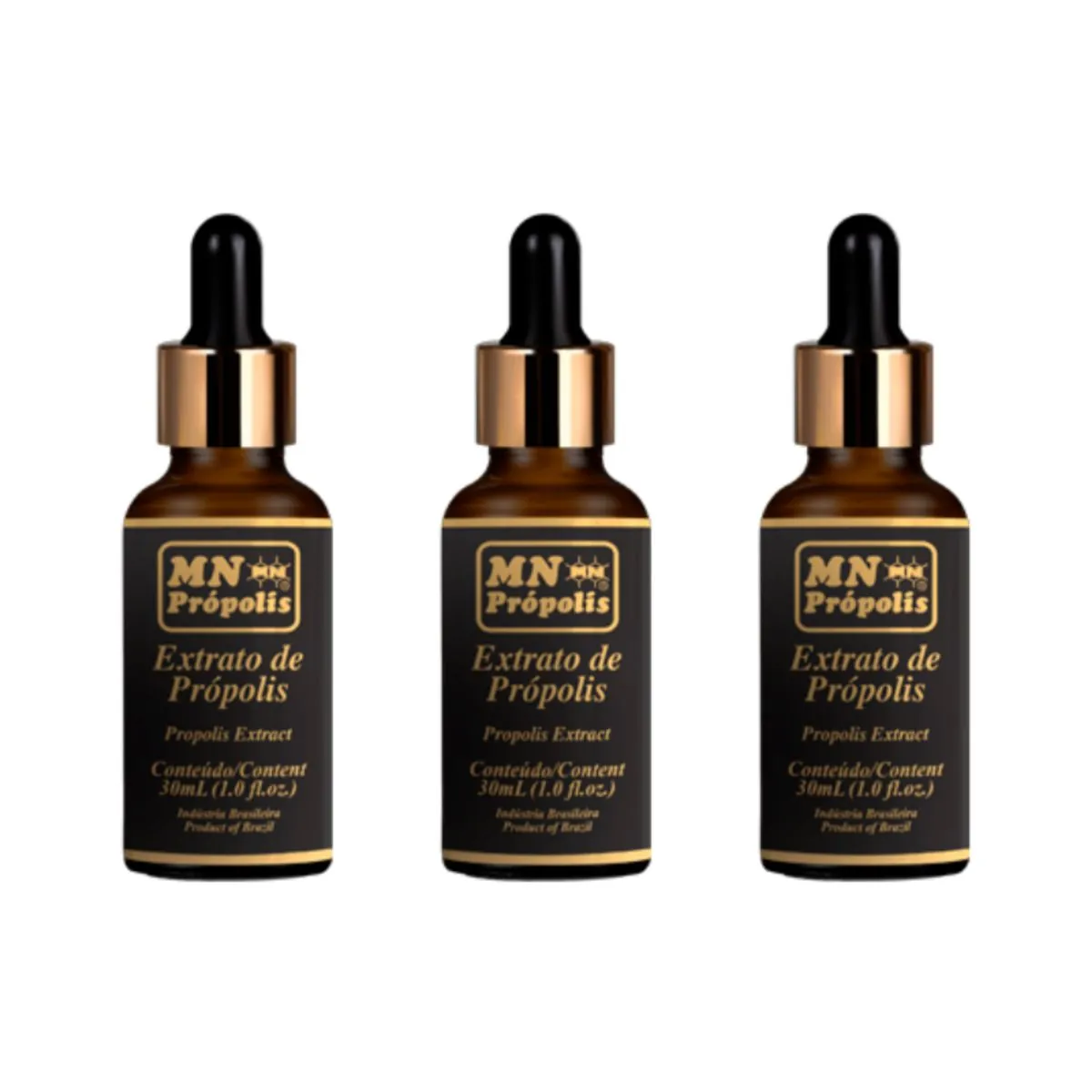 Kit 3X: Extrato de Própolis Ouro MN Food 30ml